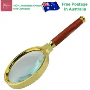 Magnifier Gold Magnifying Glass Loupe Reading Jewellery Big Large Handheld