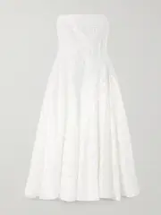 [SIMKHAI] SIMKHAI - Imogen Strapless Fil Coupé Jacquard Midi Dress - White - US2 US 2 White