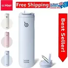Stainless Steel 24oz Double-Wall Vacuum Bottle with Straw Lid for Gym & Travel