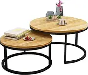 Coffee Tables for Living Room Modern, Round Nesting Tables, Pedestal Tables Wood Sofa Tables for Small Spaces,50Cmx38Cm+70Cmx45Cm Feito na China Comfortable Anniversary