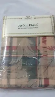 Bardwil Autumn Arbor Plaid Jacquard Tablecloth 60" X 84" Oblong