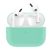 For Airpods Pro Silicone Earphone Case For Airpods Pro Shockproof Cases For Apple Bluetooth Headset Protective Cover Mint green