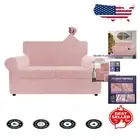 Thick Plush Velvet Loveseat Cover with Elastic Fit - Protect and Redefine Style