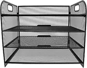 OHPHCALL 4 Tier Mesh Desk File Organizer Classroom Paper Sorter Desktop Document Shelf