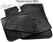 Rubber Black Floor Mats for Toyota Auris II 2013- Left Hand Driver