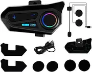 Motorcycle Intercom Headset - Wireless Headset, Ipx6 Waterproof | Outdoor Cycling Equipment Type-C Charging for Full, Face Communication and Audio Professional Equipment Kit Speaker System