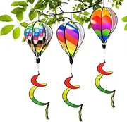 Wind Spinner, Hot Air Balloon Wind Spinner, 3X Hot Air Balloon Whirlygig Pinwheels Windmills Hangable Decorations for Patio Lawn Yard Outdoor