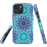 For iPhone 15 Plus Case, Shielding Cover, Psychedelic Blues