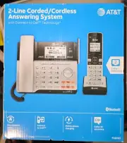 AT&T - TL86103 DECT 6.0 2-Line Expandable Corded/Cordless Phone / Bluetooth