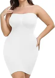 [Joyshaper] Strapless Dress Slips for Women Shapewear Camisole Body Shaper Tummy Control Slip Seamless Full Cami