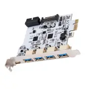 PCIe to USB 3.2 Gen 1 Expansion Converter Card 5Gbps w/ 4 USB A & 1 USB C Ports