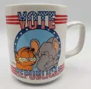 Garfield Vote Republican Coffee Mug Cup 1978 VTG Jim Davis Enesco