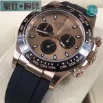 高端 ROLEX勞力士DAYTONA玫瑰金色面盤新款橡膠帶116515LN116515