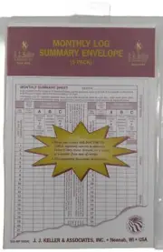 JJ Keller 8564 ( 606MP ) Monthly Log Summary Envelope (5 pack)