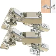 2-Pack Soft Close -180 Degree Full Cover Cabinet Hinges - Frameless - Stainless Steel Hydraulic Damping Cabinet Buffer Hinge, YUEZIYE 180 Degree Kitchen Cabinet Door Hinge