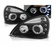 headlights for RENAULT CLIO II 2001 2002 2003 2004 2005 angel eyes black LHD