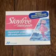 1970's Stayfree 30 Absorbent Mini Pads Sealed Box- Rare Vintage Feminine Hygiene