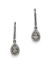 Diamond Drop Earrings in 14K White Gold, .50 ct. t. w.