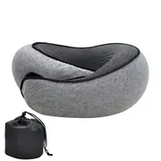 Memory Foam U Shaped Travel Pillow Neck Support Soft Head Rest Plane Car Cushion Flower Grey