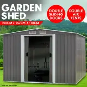 6ft x 8ft Garden Sheds Tool Storage Outdoor Workshop Shelter Spire Roof - Grey