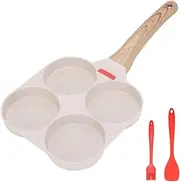 UVwey Egg Pan Omelette Pan, 4-Cup Nonstick Granite Omelette Skillet - Pancake Pan and Healthy Egg Cooker Suitable for Gas Stove & Induction Cookware