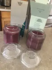 Partylite Plum Pudding Scented Wax Filled Jar Candles 14 oz NEW NIB x 2