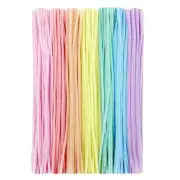 100 Pieces Pastel Pipe Cleaners,Fuzzy Chenille Stems,Fuzzy Sticks Pipe Cleaners