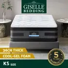 Giselle Bedding 36cm Mattress Cool Gel Memory Foam Double-sided Bed King Single