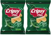 2 CRIPSY CHIPS Green Onion Flavor Potato Chips Bags Crisps Snacks 150g 5.3oz