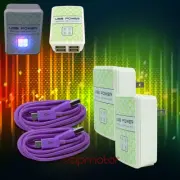 2X 4 USB PORT HUB WALL ADAPTER+10FT CABLE POWER CHARGER PURPLE GALAXY NOTE NEXUS
