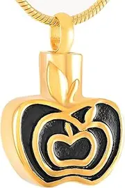 DOTUIARG Gold Stainless Steel Memorial Urn Necklace Keepsake Pendant Jewelry with Cremation Ashes