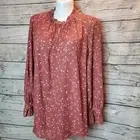 Ava Viv Mauve Leaf Top Blouse Shirt Size 4X NWT