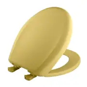BEMIS Toilet Seat Round Front Durable Solid Plastic Soft Close Hinge Yellow