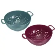 Mini Colanders Fruit Vegetable Sieve Drainer Strainer-Light Blue+Purple