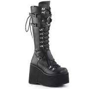 Demonia Kera-200 Gothic Goth Punk Rave Knee High Wedge Platform Boots