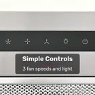60cm Undermount Rangehood, Quiet 3-Speed, LED, Washable Filter, 500m3/h Capacity