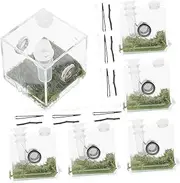 Abaodam 2Sets Durable Transparent Acrylic Reptile Breeding Box for Jumping Spiders Snails and Reptiles Sturdy Enclosure Habitat Tank with Ventilation