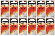 12 pcs Energizer A76 Alkakine Coin 1.5V Batteries Single Pack LR44 357 Exp 2021