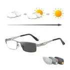 Photochromic Progressive Multifocal Reading Glasses Magnifier Gunmetal +1.0-+4.0