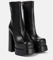 [Versace] Versace Intrico leather platform ankle boots AU 9 black
