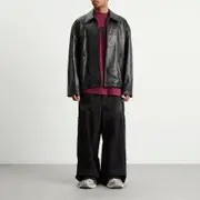Balenciaga Super Soft Leather Zip-Up Jacket