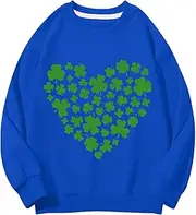 [Generic] Large Boys Hoodies Neck Sweatshirts Spring and Autumn St. Day Middle and Large Children's Sweatshirts Retro Personality 2D Printing Children's Casual Sweatshirt 5t Princess (Blue, 6-7 Years)