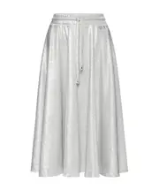 metallic-threading midi skirt S White