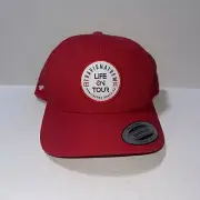 New Travis Mathew Golfing Hat Cap Snapback Adult Red Life On Tour Snapback