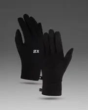 Run Gloves, 2XU, S, Black/Silver, Unisex