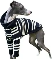 UOSIA Dog Hoodie for Large Dogs Fashion Striped Pet Pullover Sweatshirts Soft & Stretch Puppy Sweaters Male/Female Dog Jumpsuit Clothes for Italian Greyhound Whippet(Size 5)