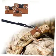 3 Pcs Bearded Dragon Harnesses, Adjustable Soft Leather Lizard Harness with