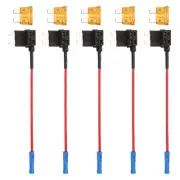 Fuse Tap 24V 12V Car Add A Circuit Fuse Tap with 5A Medium Fuses, 5pcs