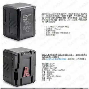 【 NiceFoto BP-230 V-LOCK電池 14.8V/15600mAh】 電池 行動電源