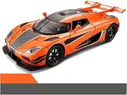 Scale Finished Model Car 1:24 Scale for Koenigsegg ONE 1 Supercar Alloy Car Model Simulation Exquisite Miniature Vehicle Collection Die-cast Vehicle(Orange)